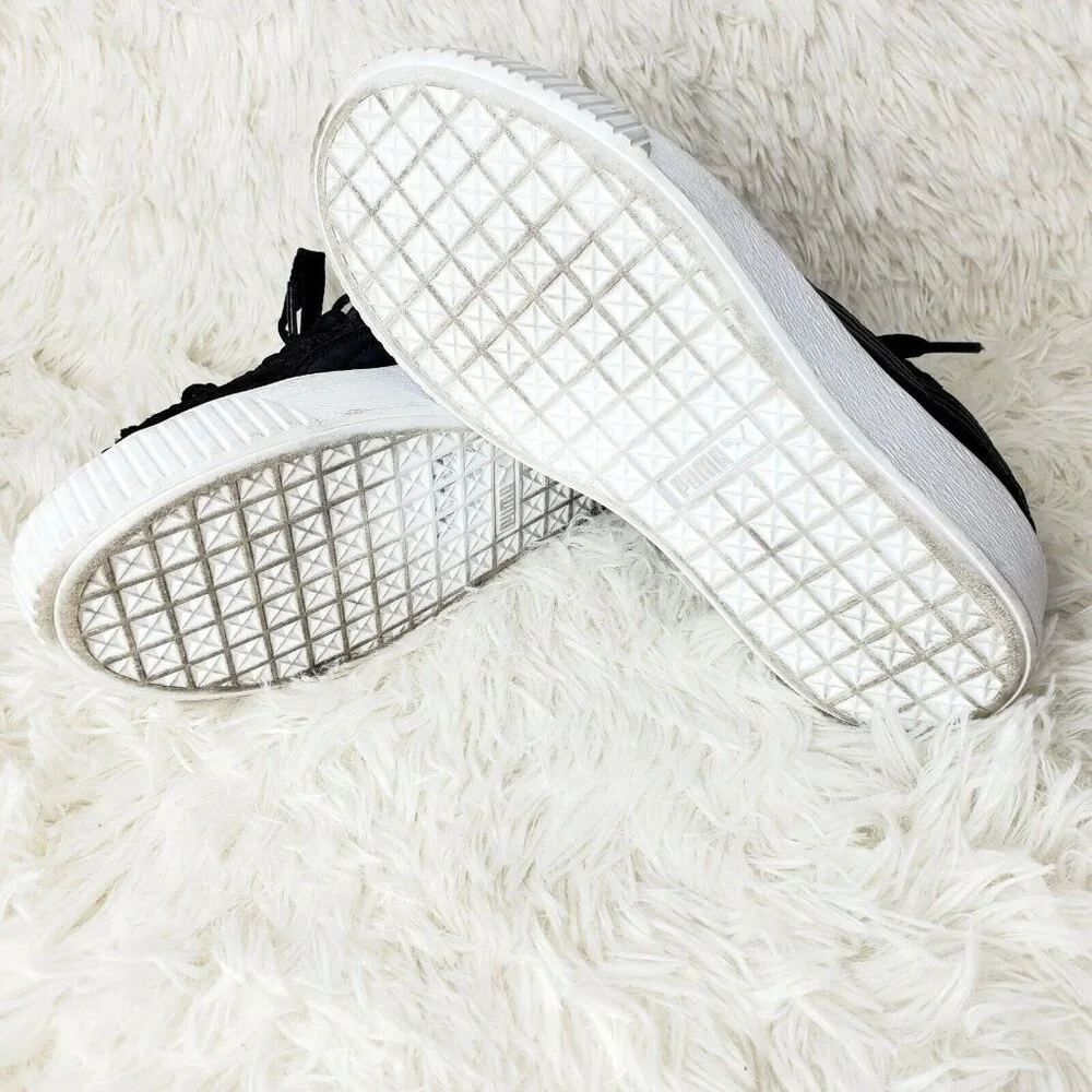Puma Women's Basket Platform FO Sneakers Casual Shoes Black Size 6 EUC